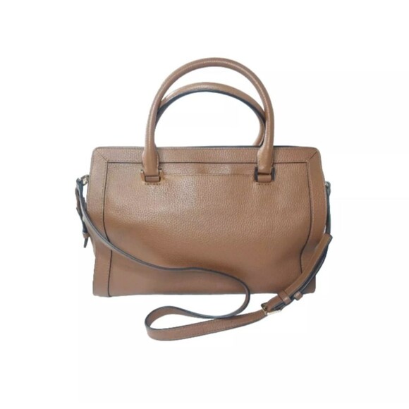 Michael Kors Collins Leather Satchel Handbag Travel Brown Medium Size - Picture 3 of 11